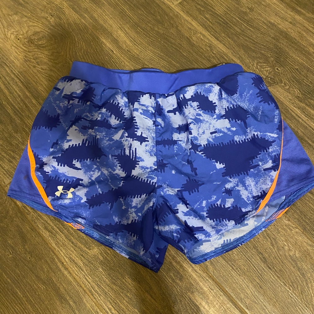 Blue tie dye athletic shorts